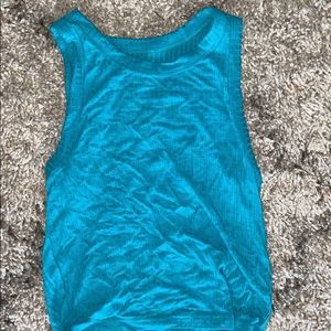 Blue crop tank top